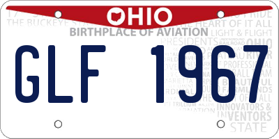 OH license plate GLF1967