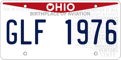 OH license plate GLF1976