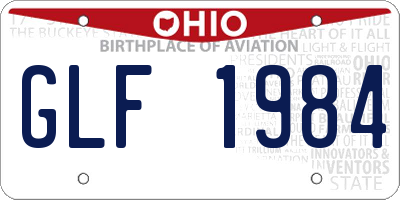 OH license plate GLF1984