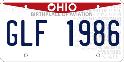 OH license plate GLF1986