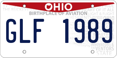 OH license plate GLF1989