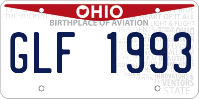 OH license plate GLF1993