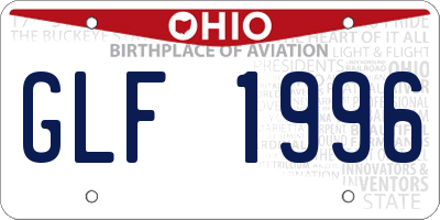OH license plate GLF1996