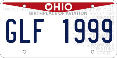 OH license plate GLF1999