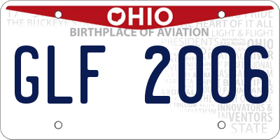 OH license plate GLF2006