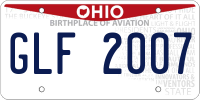 OH license plate GLF2007