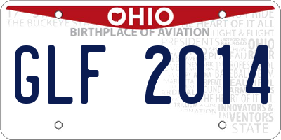 OH license plate GLF2014