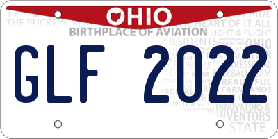 OH license plate GLF2022
