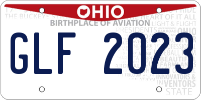 OH license plate GLF2023