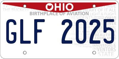 OH license plate GLF2025