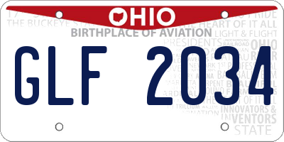 OH license plate GLF2034