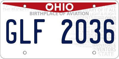 OH license plate GLF2036