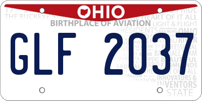 OH license plate GLF2037