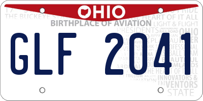 OH license plate GLF2041