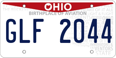 OH license plate GLF2044