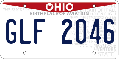 OH license plate GLF2046