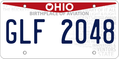OH license plate GLF2048