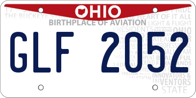 OH license plate GLF2052