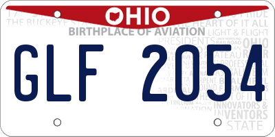 OH license plate GLF2054