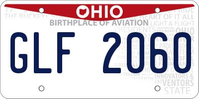OH license plate GLF2060