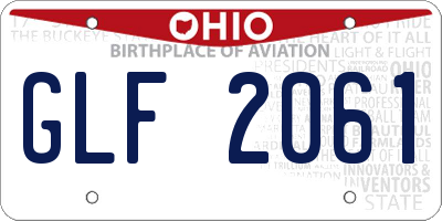 OH license plate GLF2061