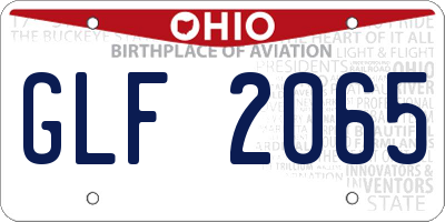 OH license plate GLF2065