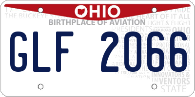 OH license plate GLF2066