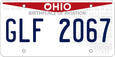 OH license plate GLF2067