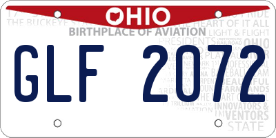 OH license plate GLF2072