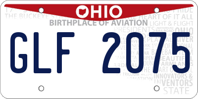 OH license plate GLF2075