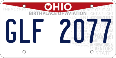 OH license plate GLF2077