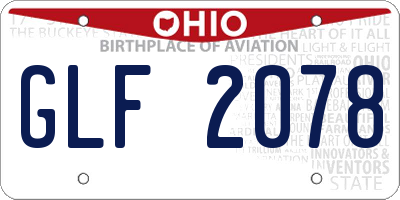 OH license plate GLF2078