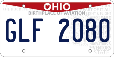 OH license plate GLF2080