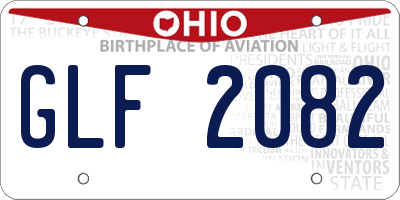 OH license plate GLF2082