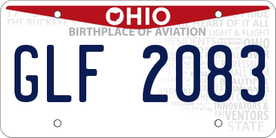 OH license plate GLF2083