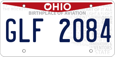 OH license plate GLF2084