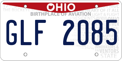 OH license plate GLF2085