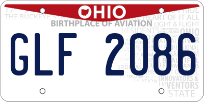 OH license plate GLF2086