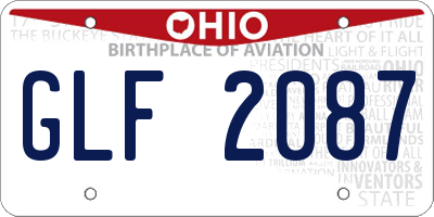 OH license plate GLF2087