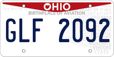 OH license plate GLF2092