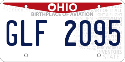 OH license plate GLF2095