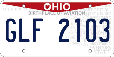 OH license plate GLF2103