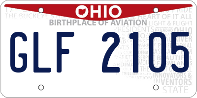 OH license plate GLF2105