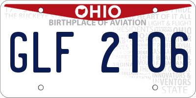 OH license plate GLF2106