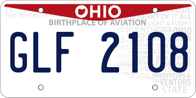 OH license plate GLF2108