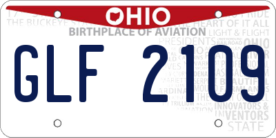 OH license plate GLF2109