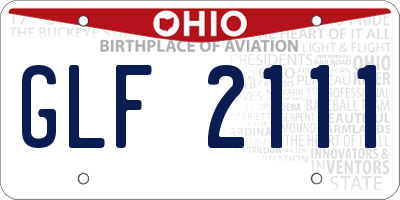 OH license plate GLF2111