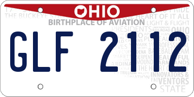 OH license plate GLF2112