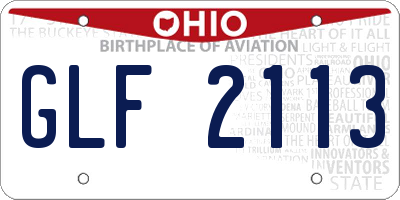 OH license plate GLF2113