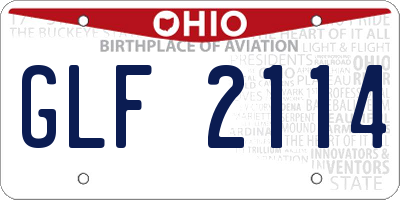 OH license plate GLF2114